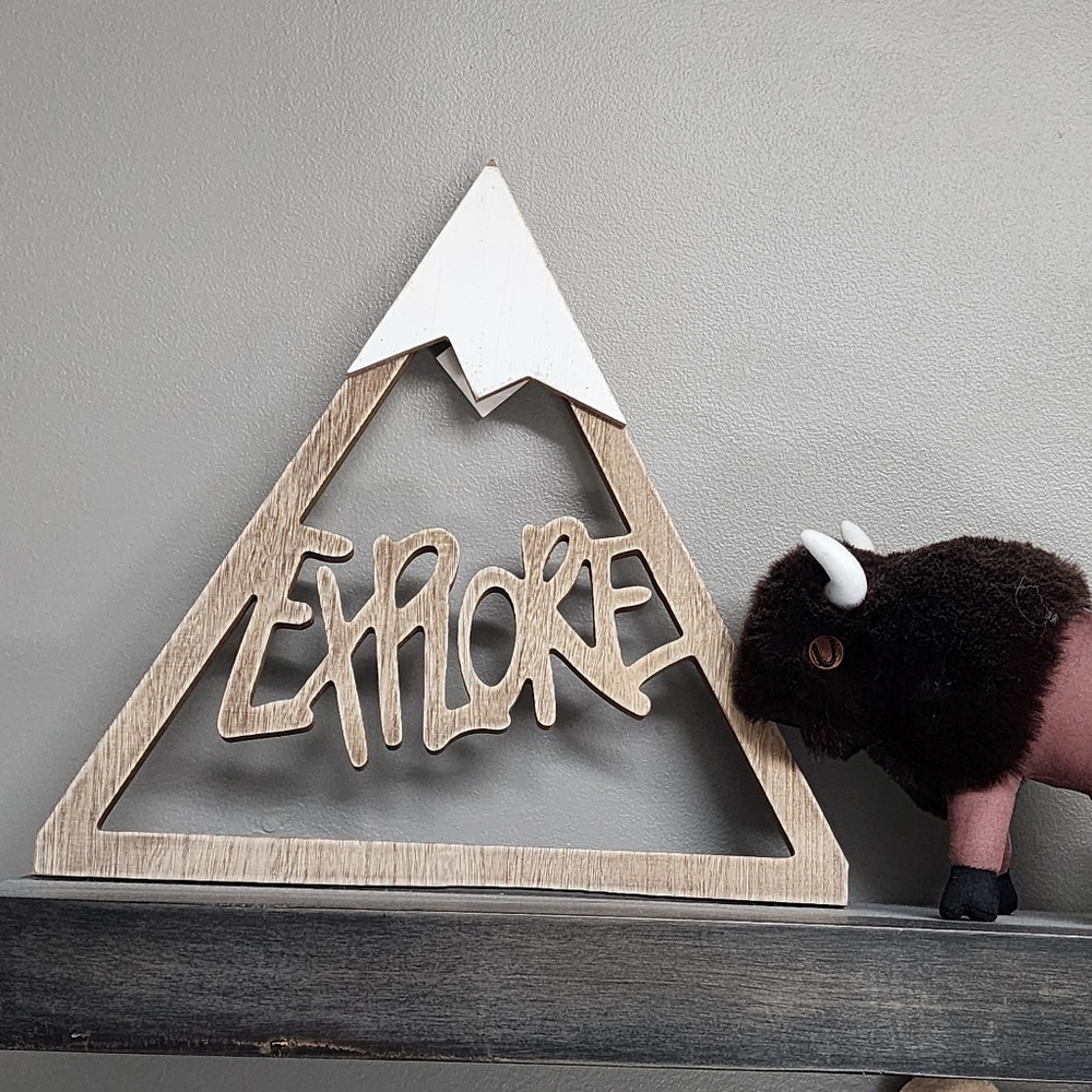 🗻 Hobby Lobby Natural Wood and White Mountain Wall Art